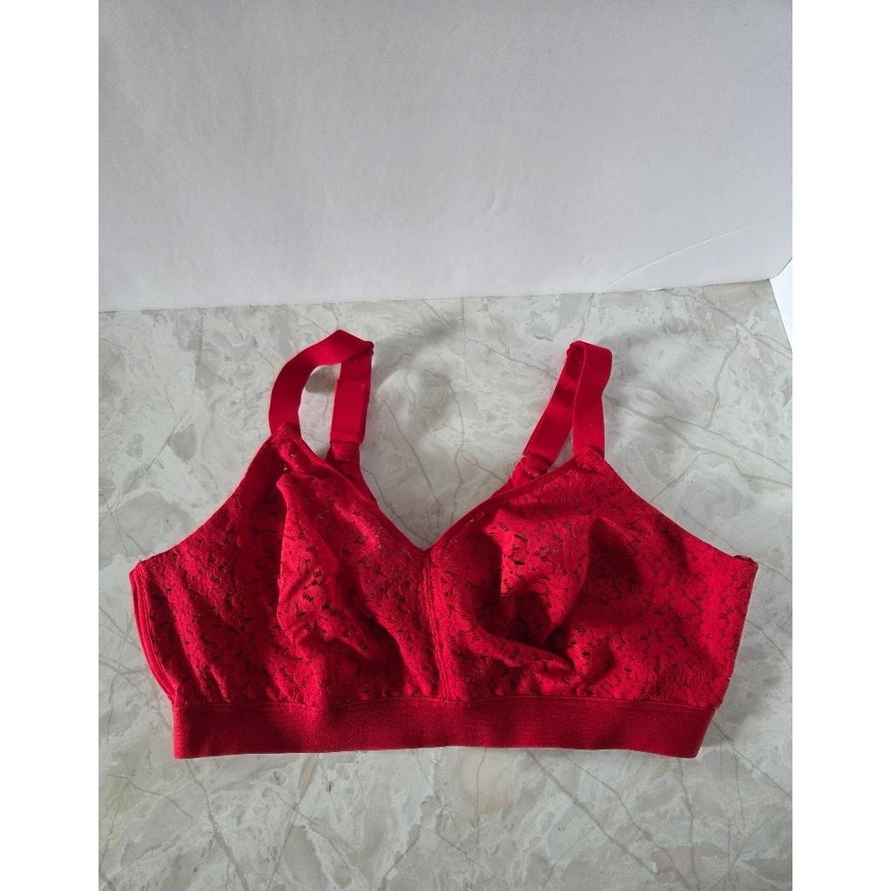 Chantelle 40D Bra Red Norah Comfort Supportive Wire Free 13F8 Back Closure